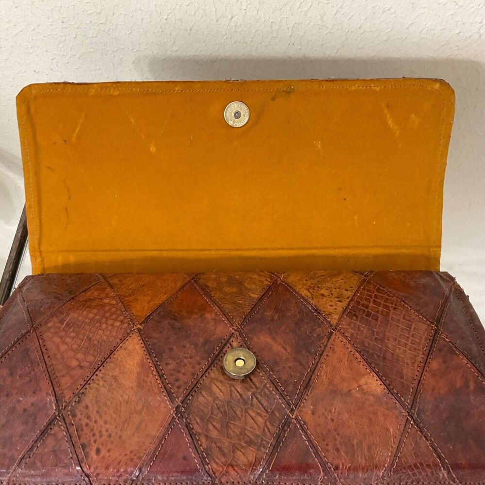 Vintage Patchwork Leather Shoulder/Crossbody Bag … - image 3